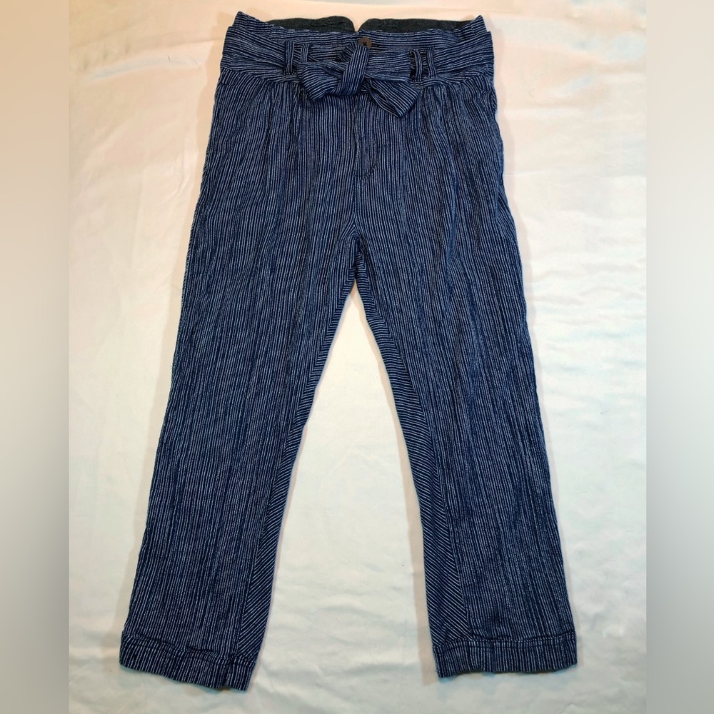 Free People Navy Blue Cotton High Waisted Pants